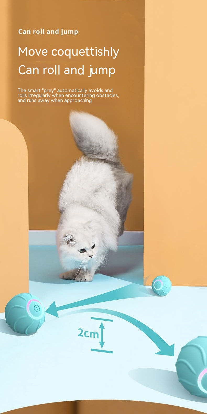 Smart Cat Toys Rolling Ball Pet Cat Owner Interactive Pets Toys Automatic Bouncing Ball USB Self Hi Teasing Kittens Jumping Ball — product detail