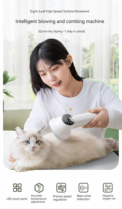 Smart Pet Hair Dryer Dog Golden Retriever Cat Grooming Hairdressing Blow & Comb Silent No Harm Pet Cleaning Supplies Pet Products — product detail
