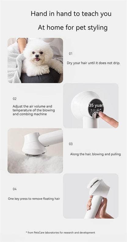 Smart Pet Hair Dryer Dog Golden Retriever Cat Grooming Hairdressing Blow & Comb Silent No Harm Pet Cleaning Supplies Pet Products — product detail