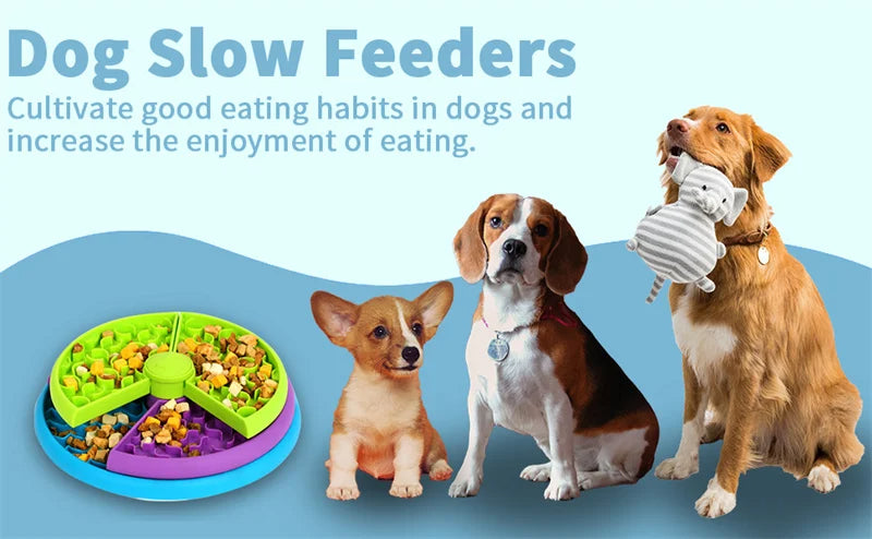 Slow Food Bowl Anti Choking Cat Bowl Dog Basin Puzzle Feeder Healthy Pet Rotating Game Board Pet Products — product detail