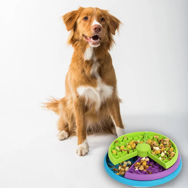 Slow Food Bowl Anti Choking Cat Bowl Dog Basin Puzzle Feeder Healthy Pet Rotating Game Board Pet Products — product detail