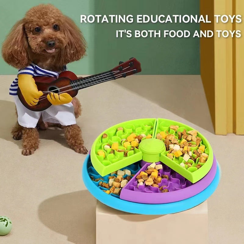 Slow Food Bowl Anti Choking Cat Bowl Dog Basin Puzzle Feeder Healthy Pet Rotating Game Board Pet Products — product detail
