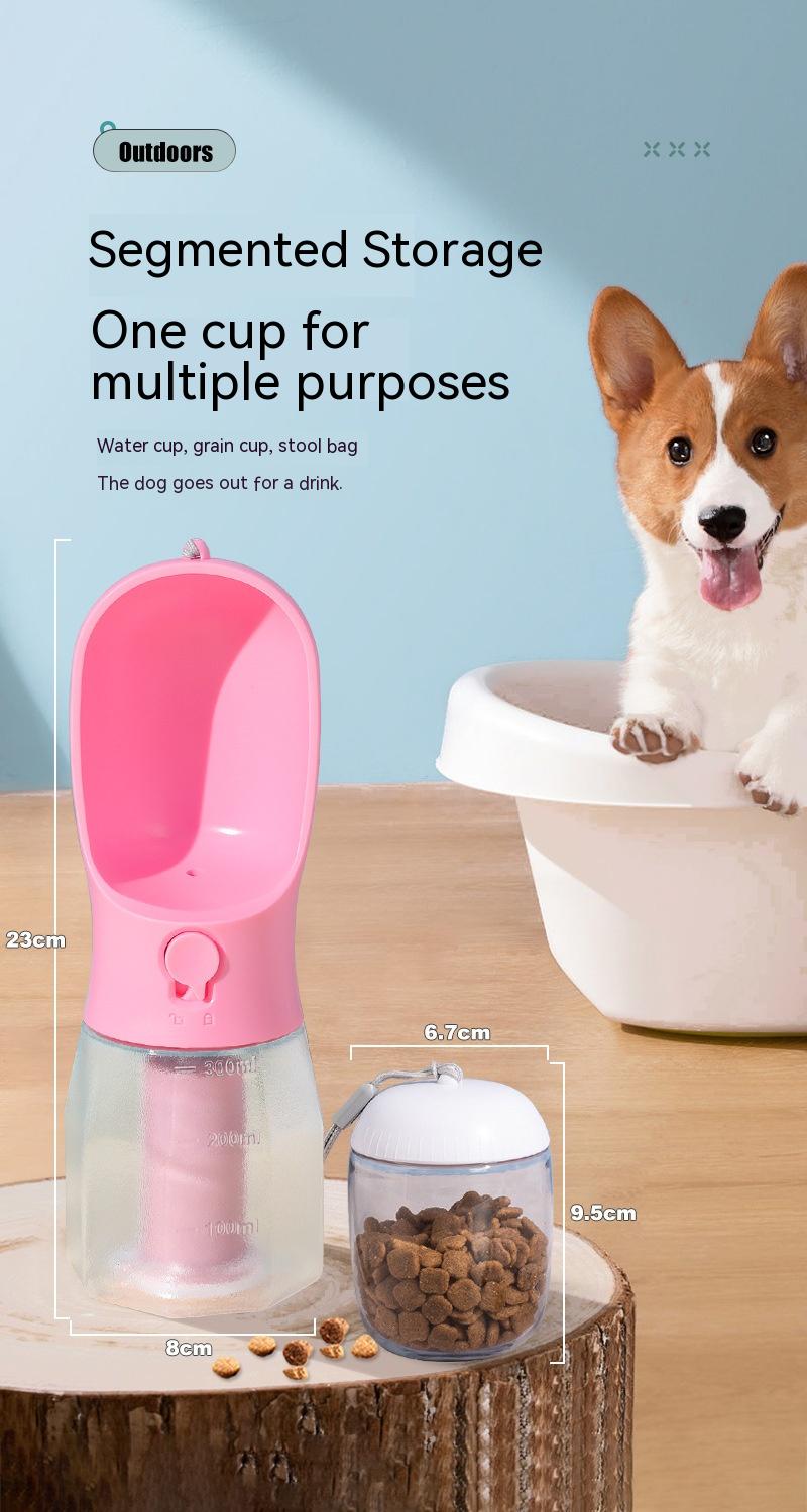 Dog Water Cup Drinking Food Garbage Bag Three-in-one Portable Small Multi-functional Pet Cups Pets Supplies — product detail