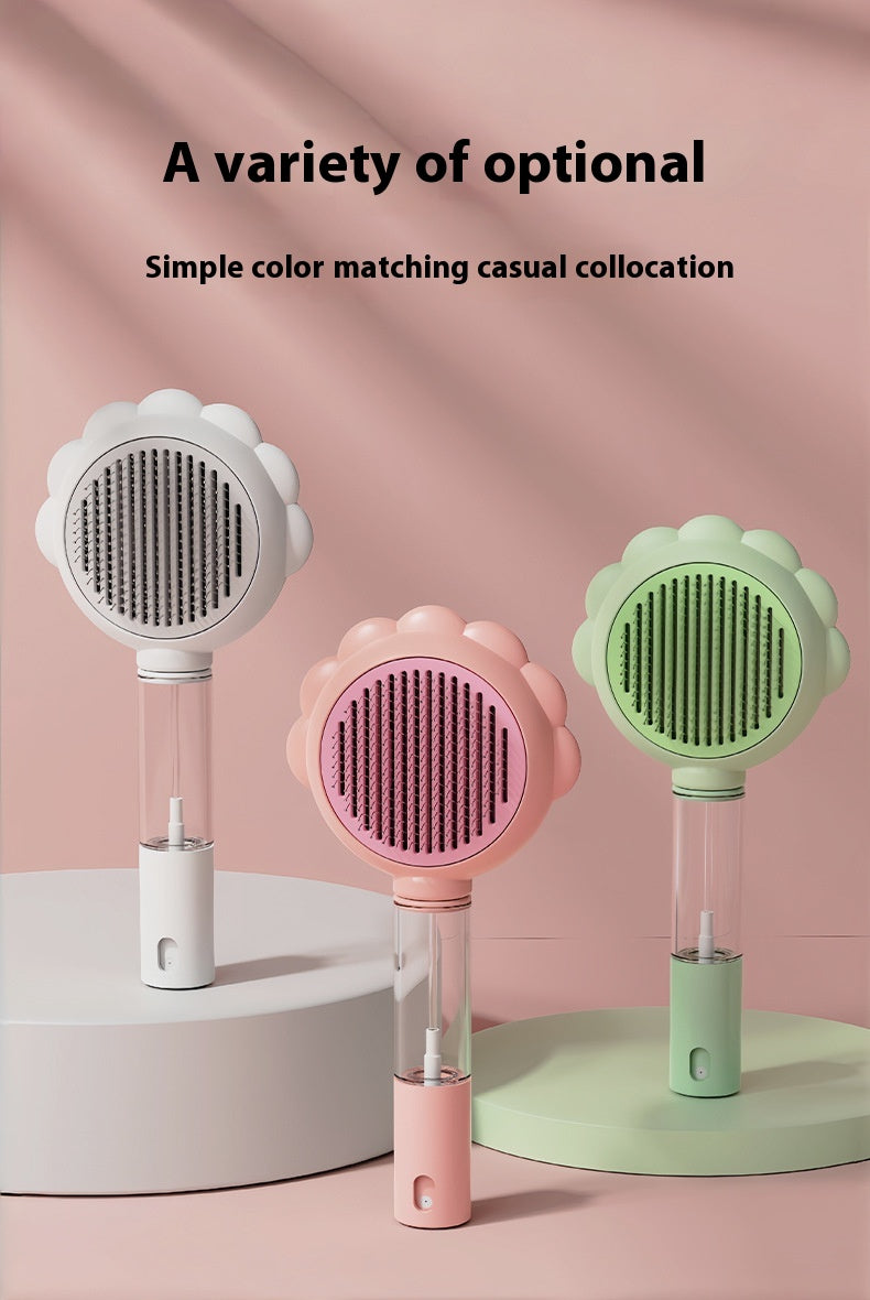 2 In 1 Self Cleaning Dog Brush Comb With Spray Pets Grooming Hair Remover Combs Brush Floating Hair Pet Grooming Brush Pet Products — product detail