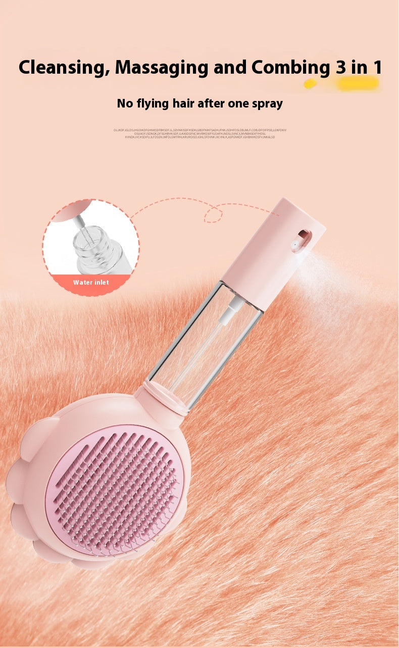 2 In 1 Self Cleaning Dog Brush Comb With Spray Pets Grooming Hair Remover Combs Brush Floating Hair Pet Grooming Brush Pet Products — product detail