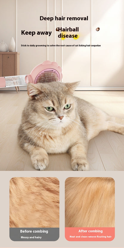 2 In 1 Self Cleaning Dog Brush Comb With Spray Pets Grooming Hair Remover Combs Brush Floating Hair Pet Grooming Brush Pet Products — product detail