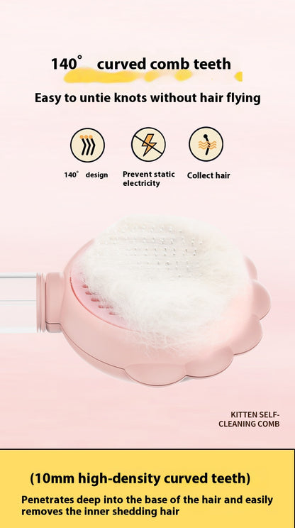 2 In 1 Self Cleaning Dog Brush Comb With Spray Pets Grooming Hair Remover Combs Brush Floating Hair Pet Grooming Brush Pet Products — product detail