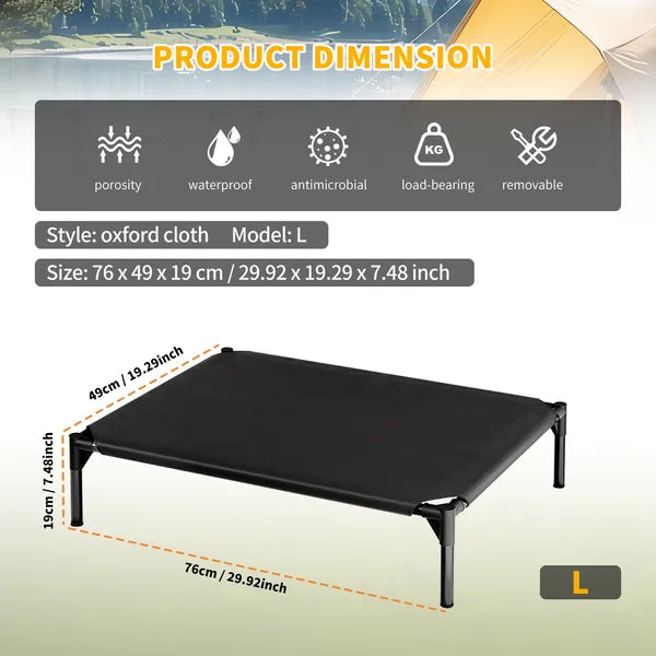 Raised Oxford-Fabric Pet Bed — product detail