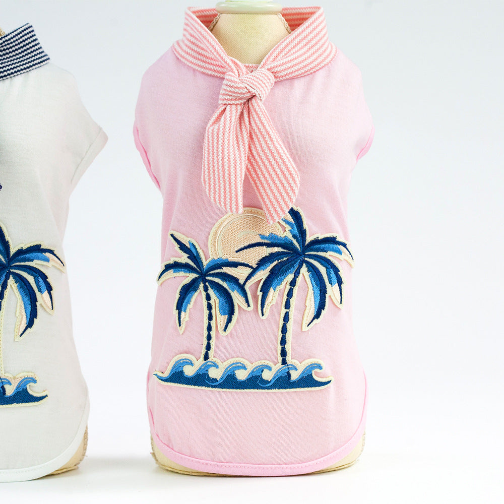 Coconut tree embroidery from pet clothing — product detail