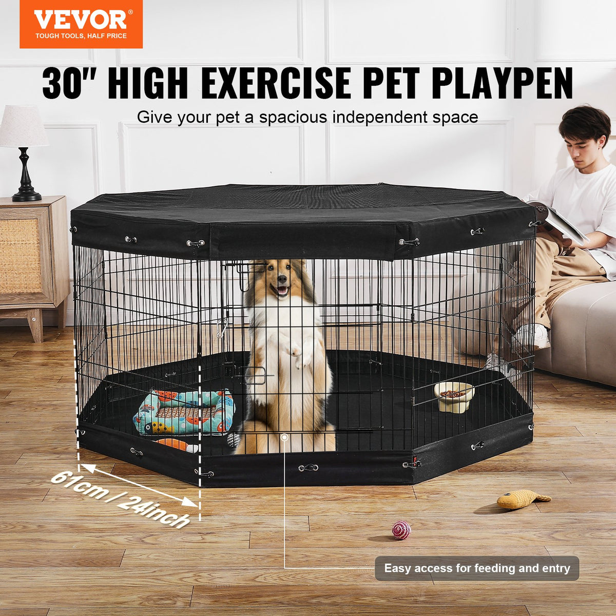 30-Inch Eight-Panel Dog Playpen — product detail