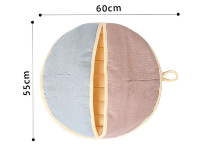 Round Fan Cotton And Linen Wool Warm Semi Enclosed Pet Nest For Cat Small Dog — product detail