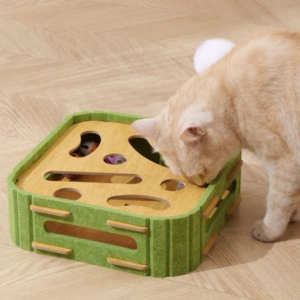 Square Cat Scratcher with Interactive Balls – supplier product photo
