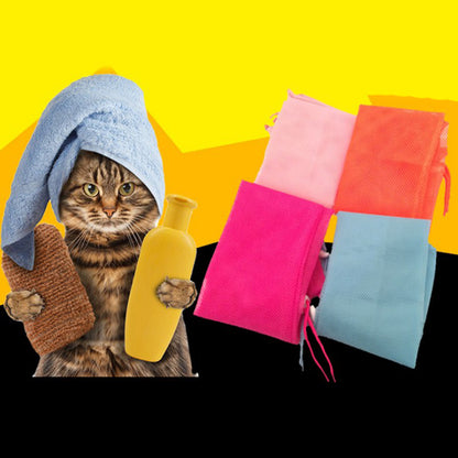 Pet Soft Cat Grooming Bag Adjustable Multifunctional Polyester Cat Washing Shower Mesh Bags Pet Nail Trimming Bags — product detail