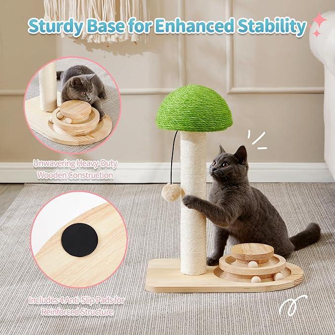 Mushroom Cat Scratcher with Ball Track — product detail