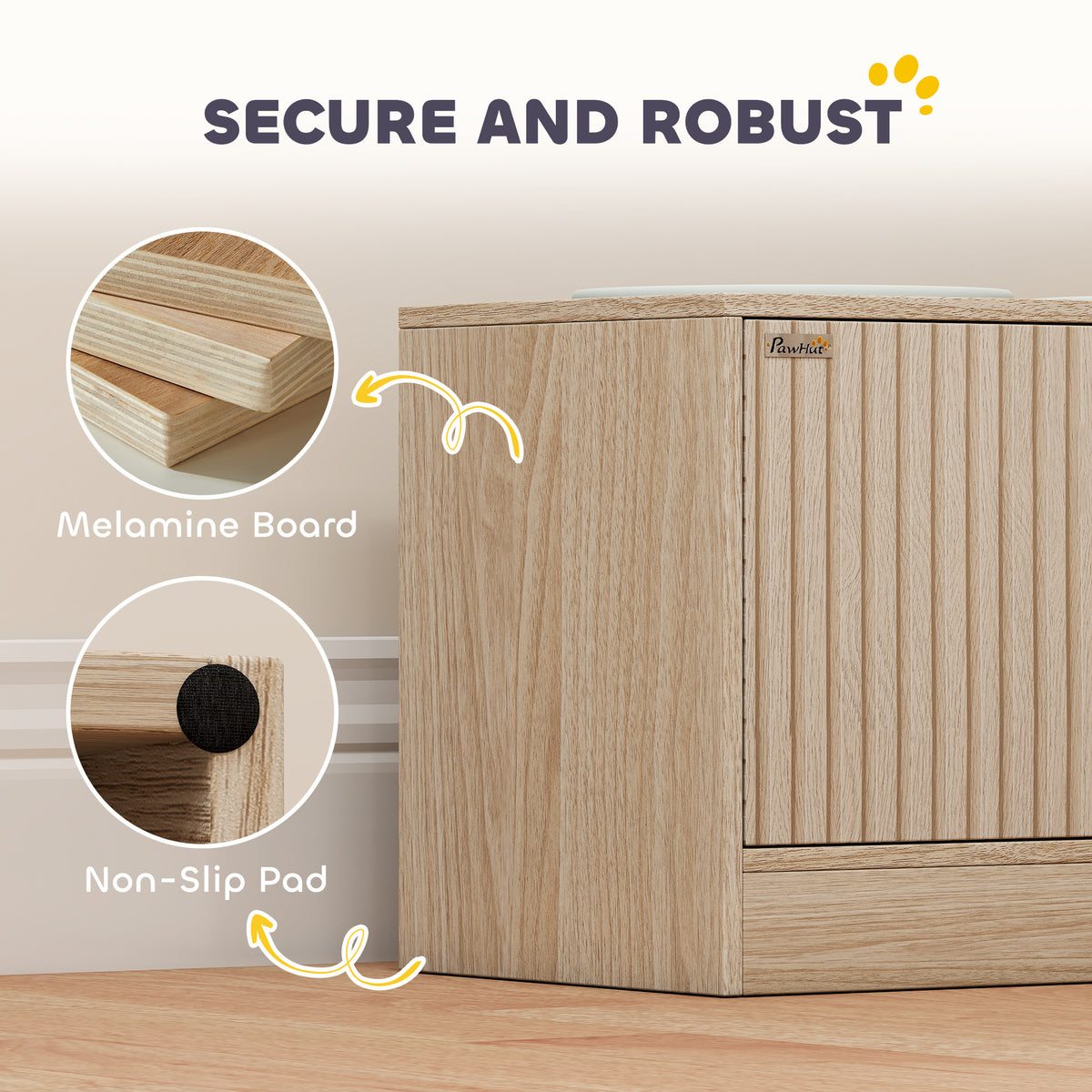 Oak-Style Dog Feeding Station with Storage — product detail
