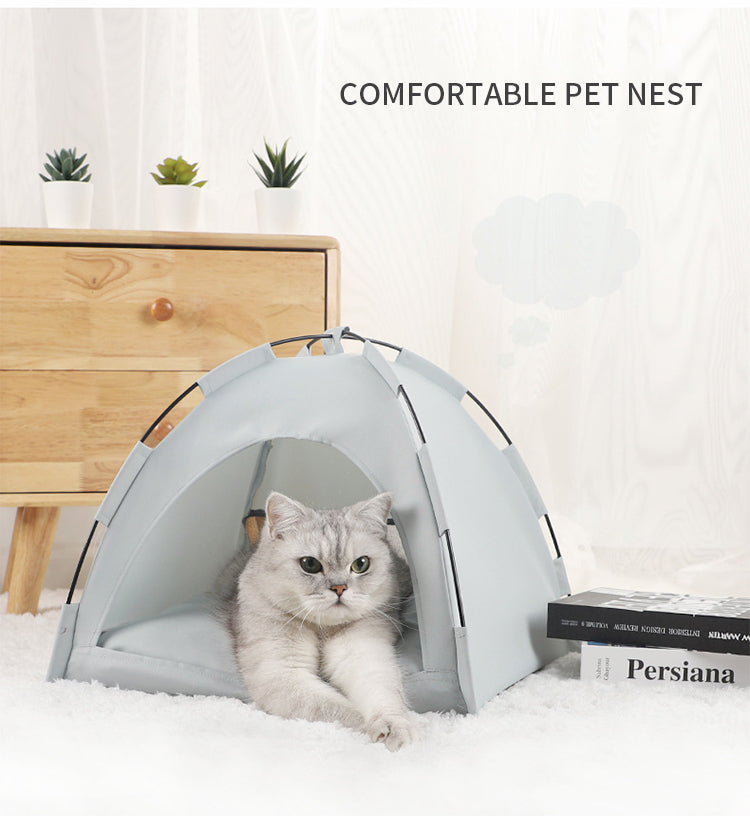 Cat Tent Cooling Mat  Dog House Pet Sofa Camping Dog Bed With Cushion For Dog Kennel Indoor Cat Nest Cat Bed Pets Products — product detail