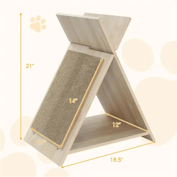 Wooden Cat Scratcher with Tunnel — product detail