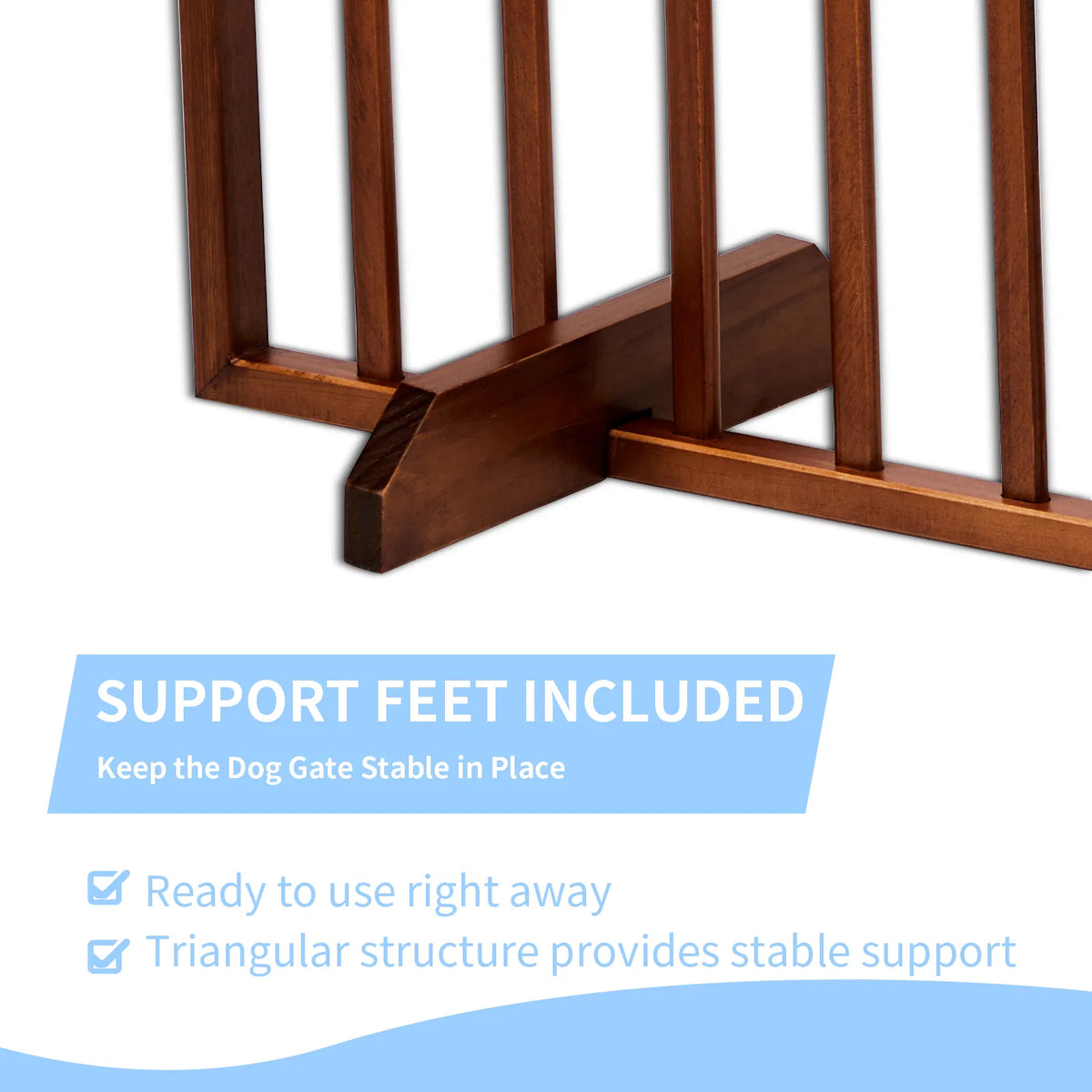 Wooden Dog Gate — Brown — product detail