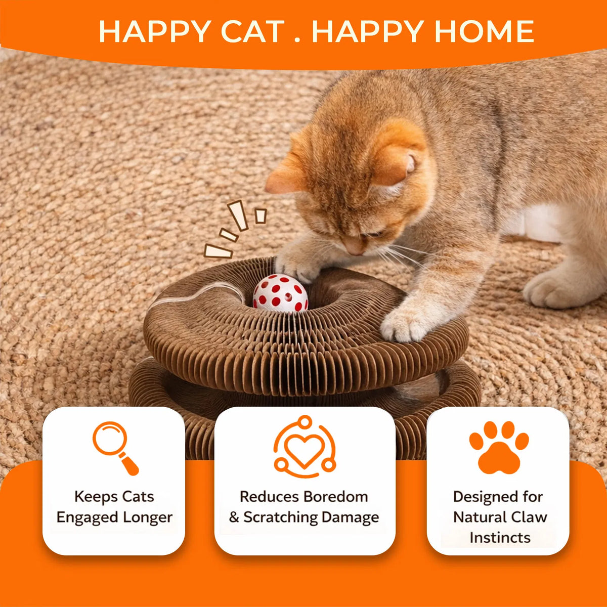 Foldable Accordion Cat Scratcher — product detail
