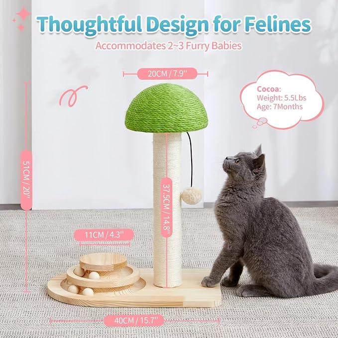 Mushroom Cat Scratcher with Ball Track — product detail