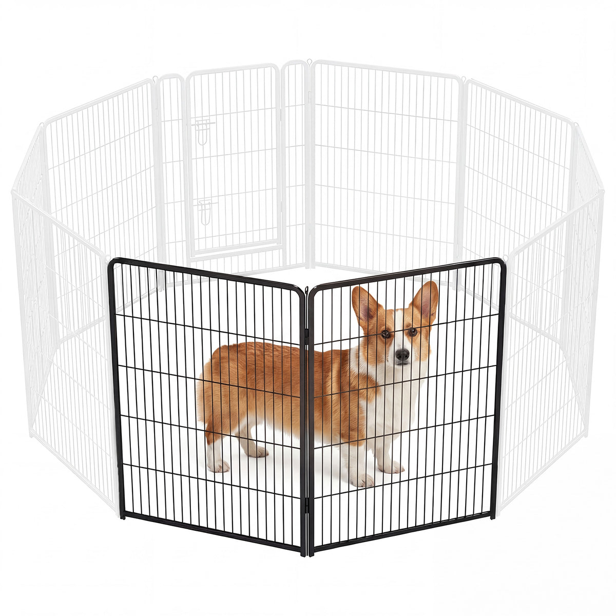 Foldable Metal Pet Fence with Door — product detail