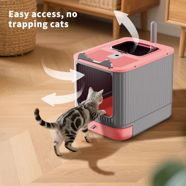 White Dual-Entry Litter Box with Drawer – supplier product photo