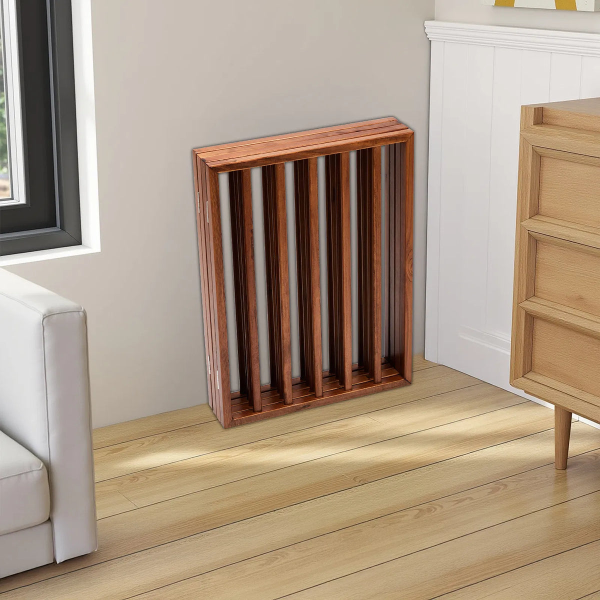 Wooden Dog Gate — Brown — product detail