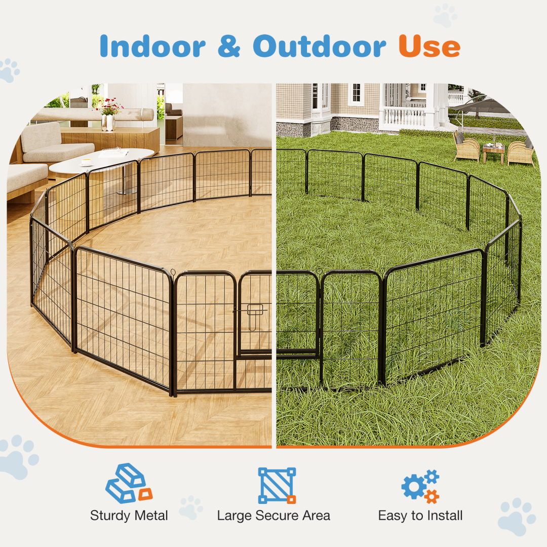 24-Inch Metal Dog Exercise Pen with Door — 8 Panels — product detail