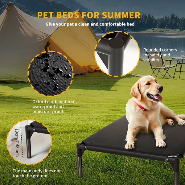 Raised Oxford-Fabric Pet Bed — product detail