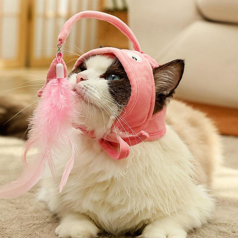 New Head Wearing Feather Funny Cat Stick Funny Cat Toy Stick Gray Big Eye Pet Toys Pet Products — product detail