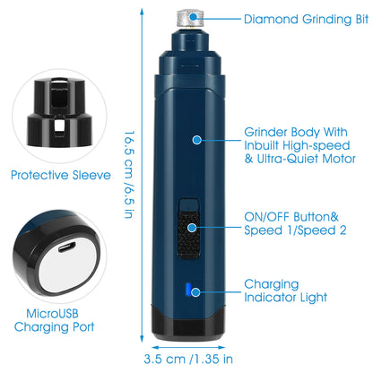 Rechargeable Two-Speed Pet Nail Grinder – supplier product photo