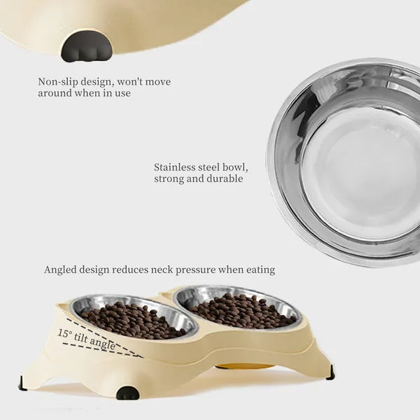 Grey Double Pet Feeding Bowl – supplier product photo