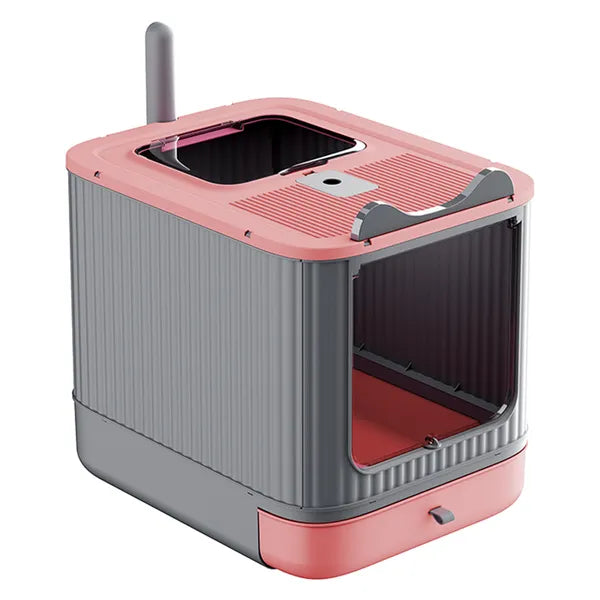 White Dual-Entry Litter Box with Drawer – supplier product photo