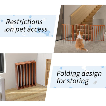 Wooden Dog Gate — Brown — product detail