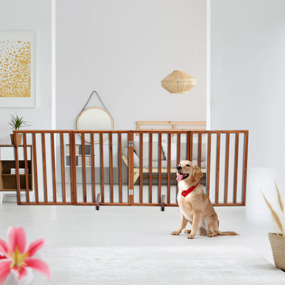 Wooden Dog Gate — Brown — product detail