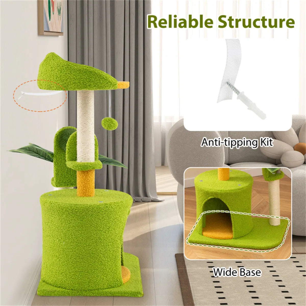 Palm-Tree Cat Scratcher with Grooming Brush — product detail