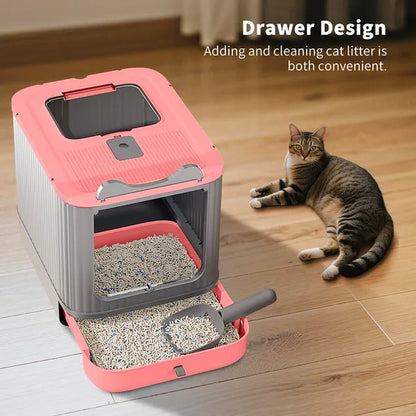 White Dual-Entry Litter Box with Drawer – supplier product photo