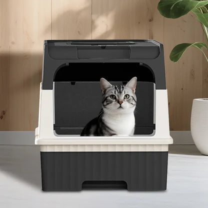Dual-Entry Cat Litter Box with Drawer – supplier product photo