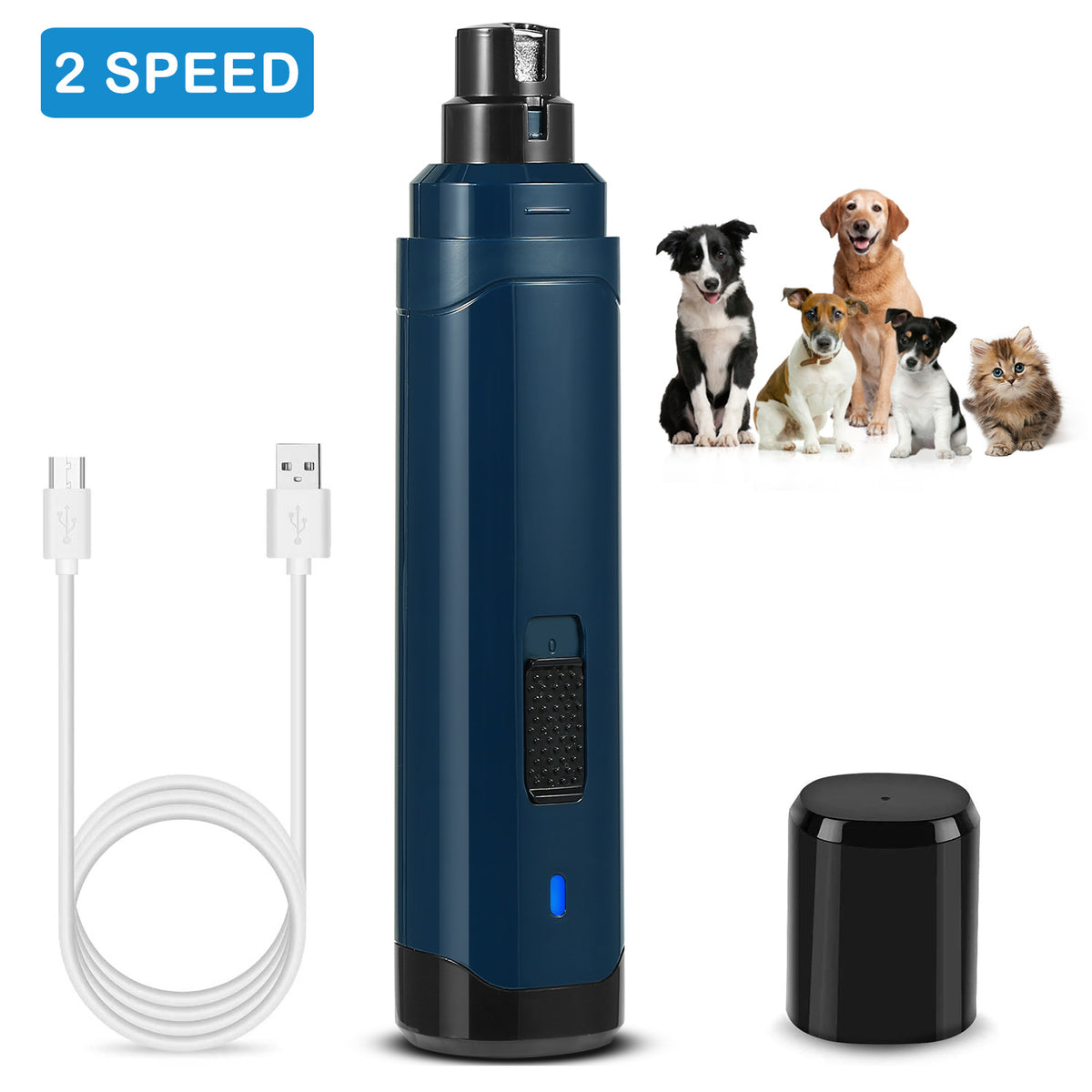 Rechargeable Two-Speed Pet Nail Grinder – supplier product photo