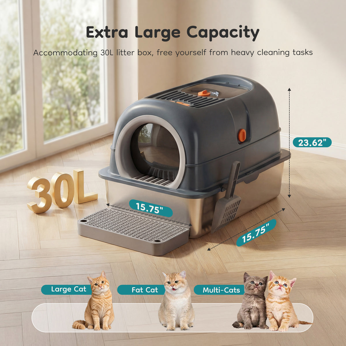 Convertible-Lid Cat Litter Box – supplier product photo