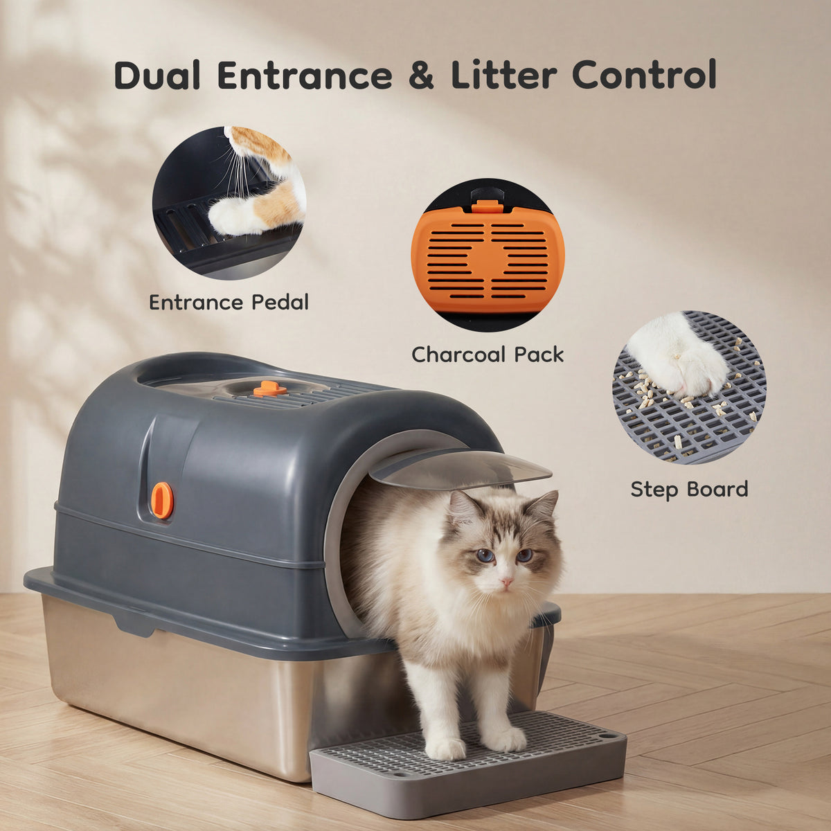 Convertible-Lid Cat Litter Box – supplier product photo