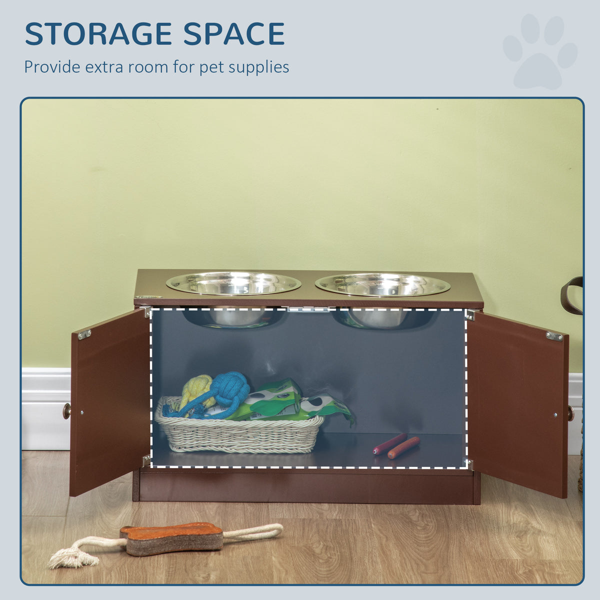 Elevated Dog Feeding Station with Storage — product detail