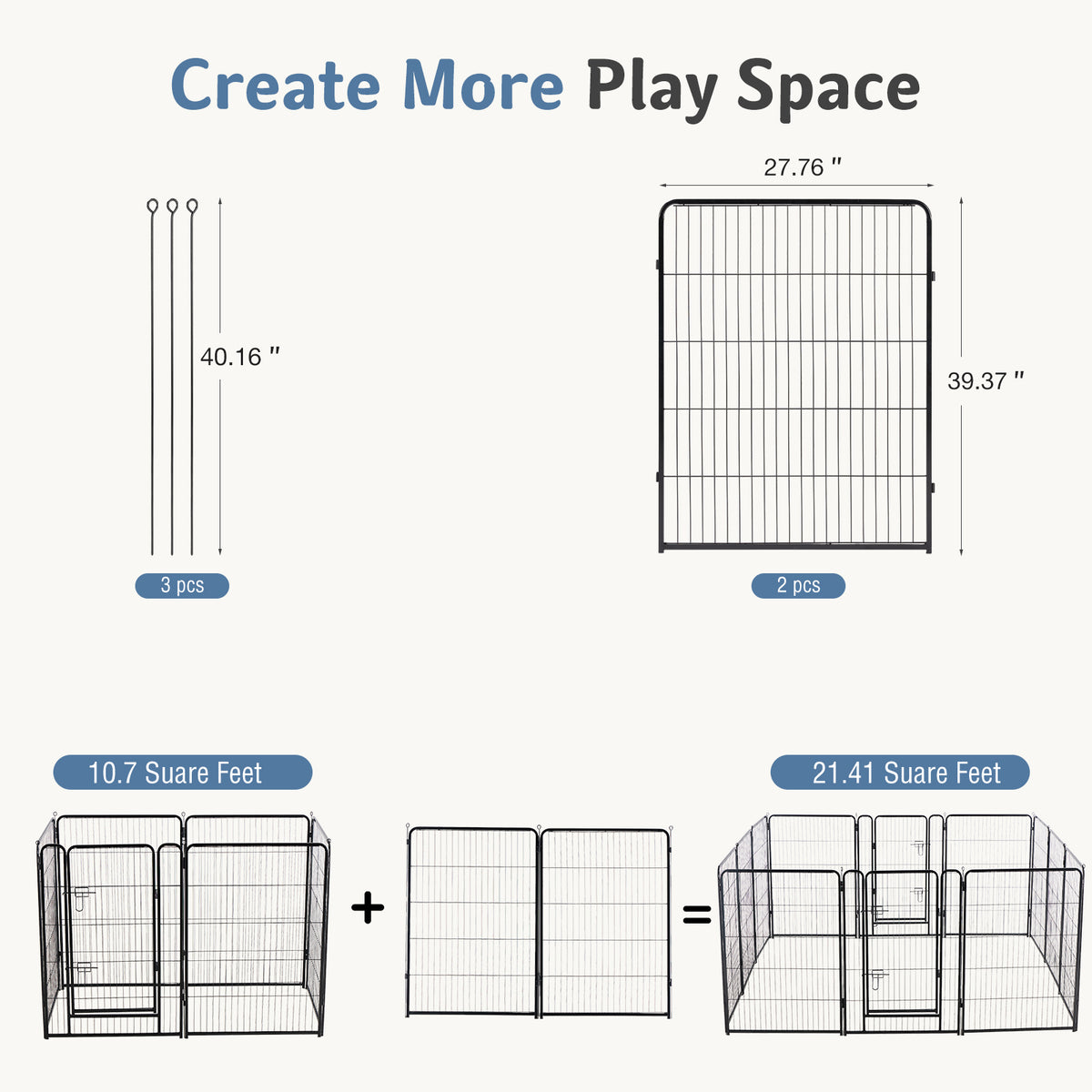Foldable Metal Pet Fence with Door — product detail