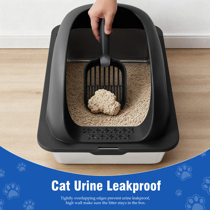 Stainless Steel Litter Box with Scoop and Mat – supplier product photo