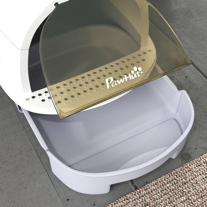 Grey Covered Cat Litter Box with Scoop — product detail