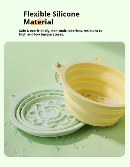 Collapsible Travel Bowl with Slow-Feeder Base – supplier product photo