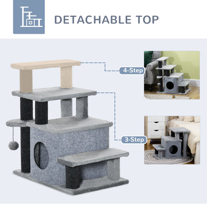 Adjustable Cat Stairs with Condo — product detail