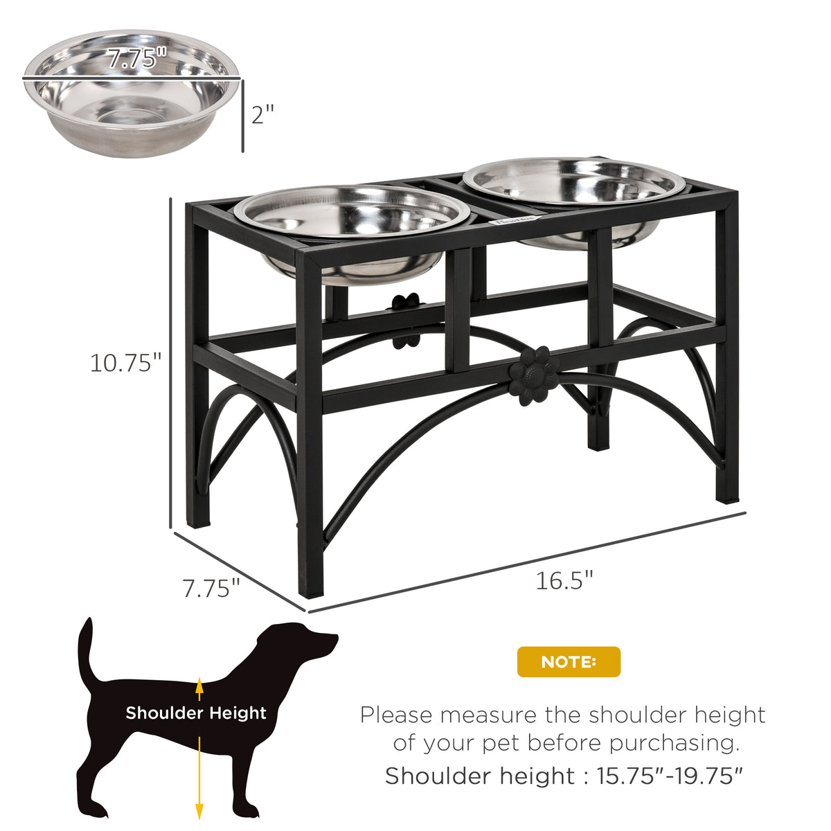 17-Inch Elevated Double Dog Bowl Stand — product detail