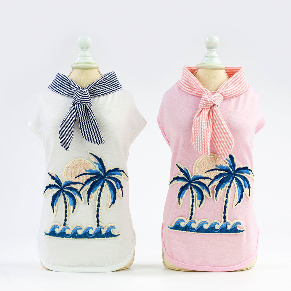 Coconut tree embroidery from pet clothing — product detail