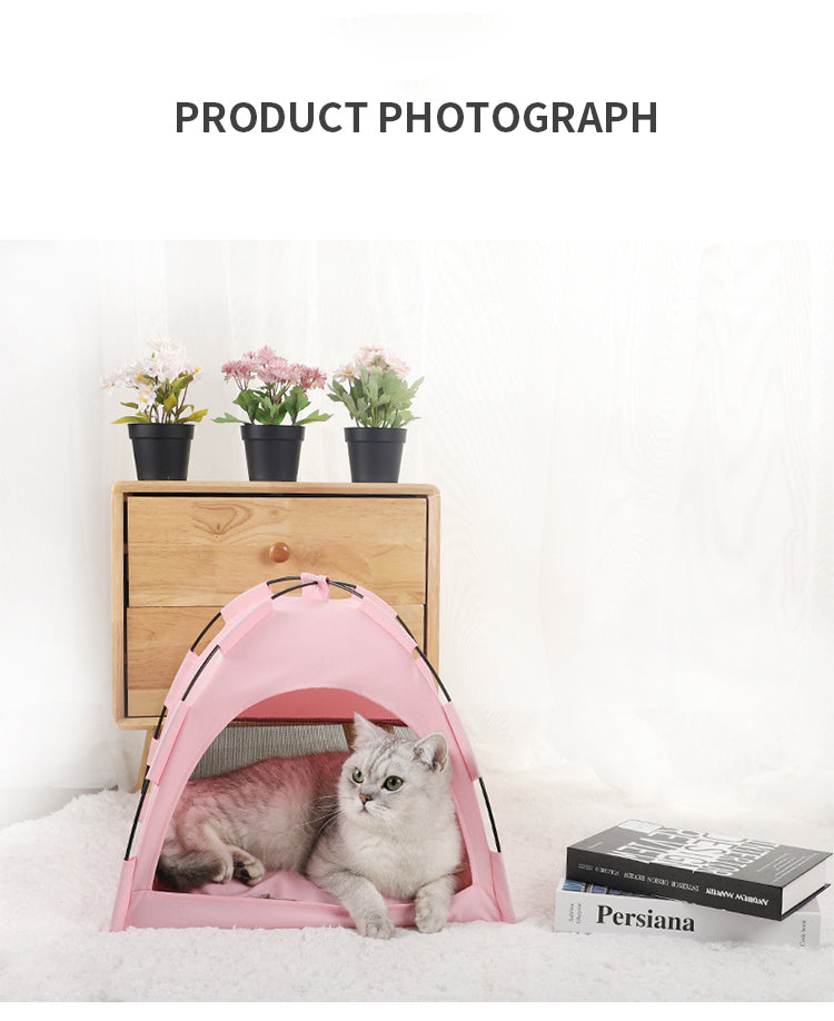 Cat Tent Cooling Mat  Dog House Pet Sofa Camping Dog Bed With Cushion For Dog Kennel Indoor Cat Nest Cat Bed Pets Products — product detail